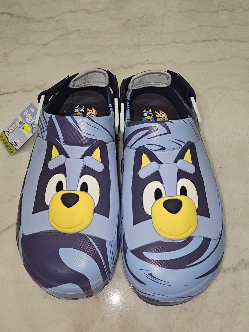 BNWT Ground Up Bluey Marble Pattern Rubber Slip On Footwear Men 10 Women 12